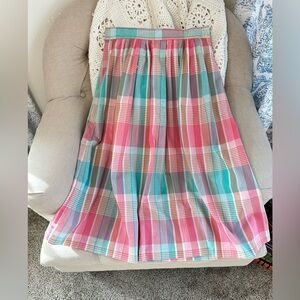 Vintage 80s/90s Koret pastel plaid cotton skirt, size 10
